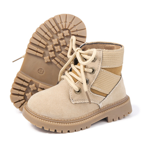 Giày bốt cổ cao mùa đông kiểu cao bồi cổ điển giả da nai nhung đế cao su dành cho trẻ em - Product Image 4