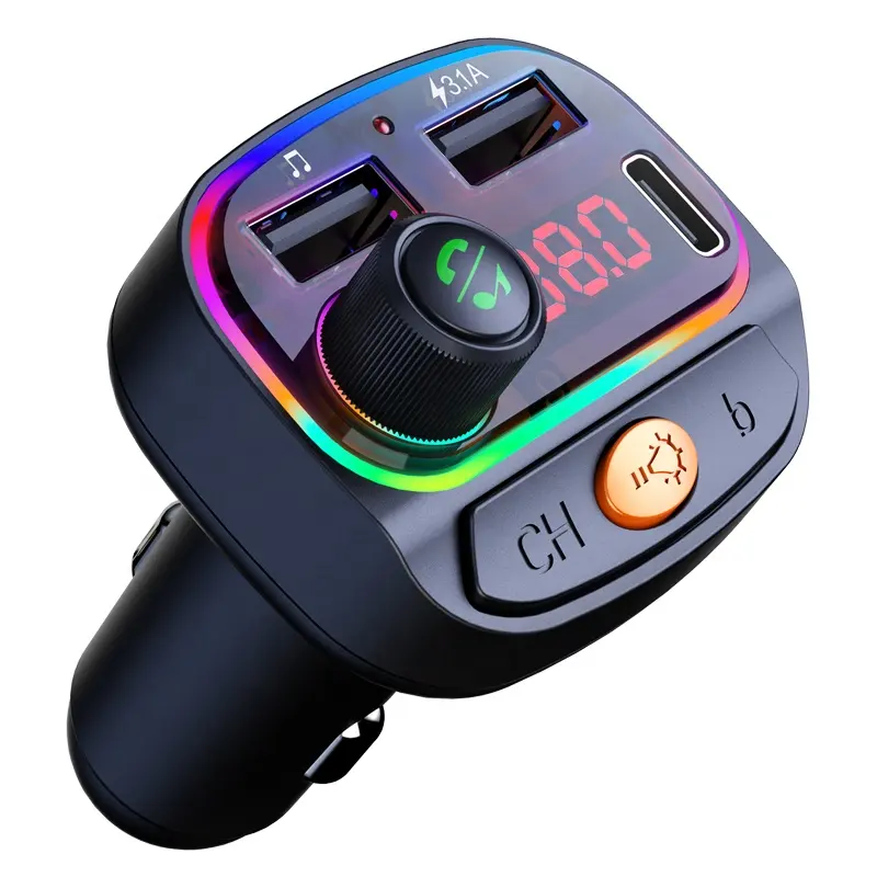 Cargador de coche C15 con Bluetooth, transmisor FM, reproductor de Audio MP3, manos libres