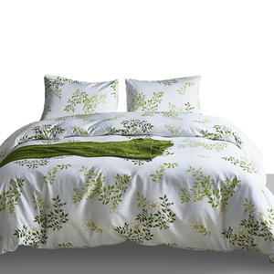 Vente chaude en Ouganda, linge de lit en polyester imprimé, imprimé végétal, literie king size, ensembles de housses de couette vertes, grossiste - Product Image 2