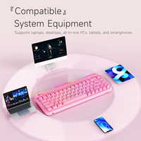 Clavier à membrane sans fil AJAZZ AF68 tri-mode, 68 touches compactes, rétroéclairage RVB, batterie 4000 mAh, pour ordinateur portable/PC/tablette, 3 couleurs