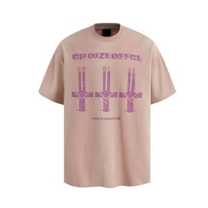 Camiseta de tendencia oscura de calle de verano de alta calidad con camiseta lavada con estampado cruzado Camiseta de manga corta para hombre - Product Image 4