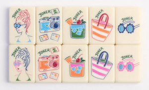 En stock : Tuiles <span class=keywords><strong>de</strong></span> Mahjong américaines en acrylique, monocouche, blanches, peintes <span class=keywords><strong>à</strong></span> la main et gravées, pour jeux <span class=keywords><strong>de</strong></span> <span class=keywords><strong>cartes</strong></span> et d'échecs, <span class=keywords><strong>4</strong></span> <span class=keywords><strong>joueurs</strong></span> - Product Image 5