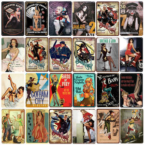 Affiche de Pinup de fille Sexy, Plaque en métal rétro, signe en étain Pin Up pour la décoration de café, <span class=keywords><strong>Pub</strong></span>, Plaque murale, Bar, Salon, décoration de maison - Product Image 4