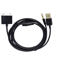 Cable de Carga USB con Conector de 30 Pines a AUX de 3.5mm para Auto, Compatible con iPhone 3G 4G, iPod Touch, Impresora, Computadora iOS, Escáner de Código de Barras