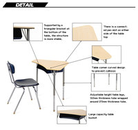 Mobiliario de Aula, Conjunto de Escritorios Hexagonales Modulares Flexibles para Talleres Temporales y Eventos de Capacitación Corporativa con Cajones