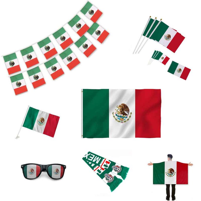 Polyester Print 90x150cm Mexico Flag 3x5