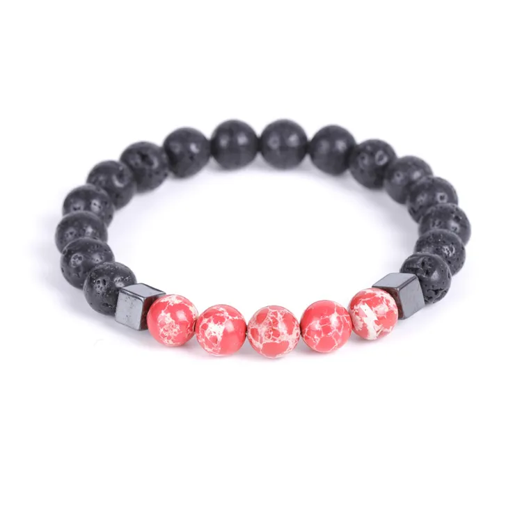 Factory custom wholesale red turquoise beads charm beaded woven bracelet can be worn by men and women