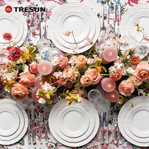 White Porcelain Dinnerware Sets Creative Ruffled Bone China <b>Plate</b> <b>Ceramic</b> Factory Tableware Supplier Large Wholesale - Product Image 6