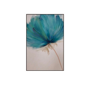Peinture à l'huile abstraite de fleurs peinte à la main, cadre métallique, effet visuel 3D, style nordique moderne, art mural pour salon, entrée - Product Image 5