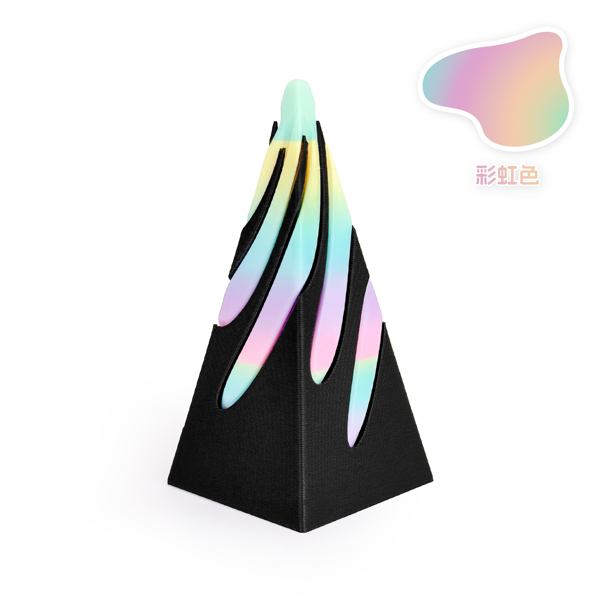 pyramide-noir + arc-en-ciel-niveaux de couleur aléatoires