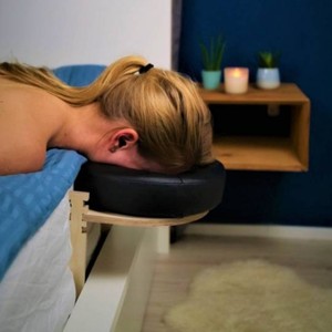 LP Massagem Encosto De Cabeça Artesanal De Madeira Facial Berço Massagem Quadro De Madeira para Casa - Product Image 4