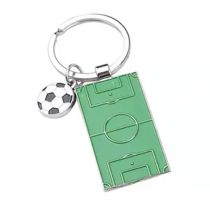 מותאם אישית לוגו מילות מתכת מתנות רך אמייל כדורגל כדורגל שדה אמייל keychain