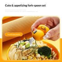 Ensemble d'assiettes en silicone pour enfants avec design créatif de canard, fourchette et cuillère, bavoir et ensemble d'alimentation pour bébé