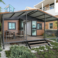 Maison conteneur extensible de 20 pieds et 40 pieds, maison modulaire préfabriquée en acier de 2 à 3 chambres à coucher avec conception à double aile pour villa, hôtel et glamping