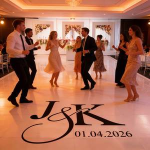 Wedding Dance Decals Elegant Reception <b>Stickers</b> Removable Custom Eco-Friendly Vinyl <b>Sticker</b> <b>Flower</b> Pattern Shape for Dancefloor - Product Image 2