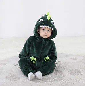 Bebek Kawaii Kigurumi giyim bebek dinozor tulum yenidoğan Onesie hayvan kostüm kapşonlu tulum