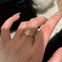 Zircon diamant bague pour femmes lumière luxe haut de gamme index doigt bande ouverte minimaliste mode bijoux anneaux en gros