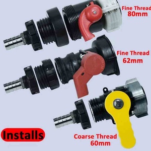 S60 X 6 Water Adapter to 12mm, 19mm, 25mm, 32mm, 38mm, 50mm for Tube PE Quick <b>Valve</b> IBC Water Tote <b>Valve</b> Water Butt Quick <b>Valve</b> - Product Image 6