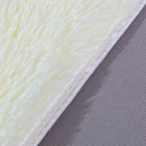 Tapis de bain de luxe en peluche de couleur unie, rectangulaire, antidérapant, en fibre de polyester épaisse, pour salle de bain, chambre à coucher, salon - Product Image 4