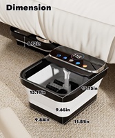Bain de pieds pliable avec télécommande, chauffage, bulles, minuterie, massage à 6 rouleaux, écran couleur, tension universelle