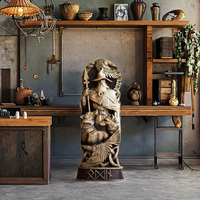 Statue de Thor artisanale personnalisée en résine, effet bois peint à la main, sculpture de héros de Pâques, figurine de collection