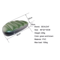 Tapis d'air de siège gonflable en PVC vert 46*32*10 cm oreiller de bateau de pêche en plein air étanche accessoire d'artisanat de jeu d'eau charge 100KG