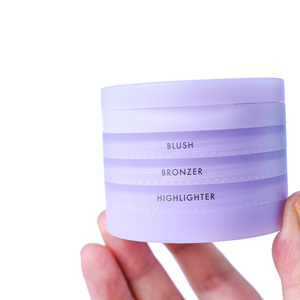 Sang Trọng Rỗng Bốn Lớp Nhỏ Gọn Bột Trường Hợp Mỹ Phẩm Ép Bột Trường Hợp Trang Điểm Với Gương Và Bàn Chải Bột - Product Image 2
