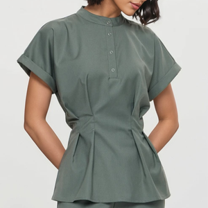 Tenues d'infirmière Bestex personnalisées, à la mode, à manches courtes, extensibles, ajustables, ensembles d'uniformes médicaux pour femmes, vente en gros - Product Image 2