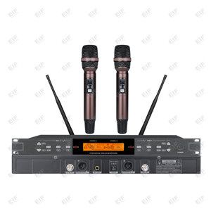 Microphone sans fil double canal HC-1000 avec capteur infrarouge, conception portable rechargeable et connecteur XLR - Product Image 2