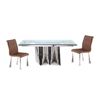 Table à manger extensible Puruo, moderne, pliable, directement de Chine, meubles, plateau en pierre frittée ou en verre trempé, ensemble de table à manger