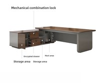 Bureau de direction moderne de haute technologie en forme de L mobilier de bureau très durable pour les gestionnaires de patron fabriqué MFC pour la construction de bureaux à domicile