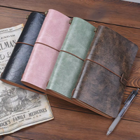 Carnet à feuilles mobiles A6 rétro avec boucle, en cuir PU de qualité supérieure, style vintage, pour journal intime