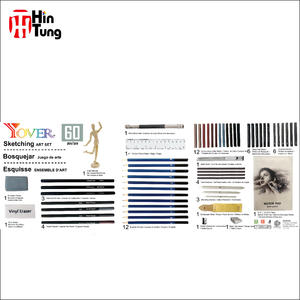 60-teiliges Skizzier- und Zeichenstift-Set in luxuriöser Holzbox mit Premium-Qualität als professionelle Kunstbedarf mit verschiedenen Werkzeugen. - Product Image 3