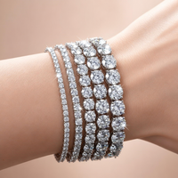 Bracelet Tennis YUNCHENG personnalisé en Moissanite VVS 3mm 4mm 5mm 6mm, en Argent Sterling 925, Bijoux Hip Hop Iced GRA pour Femmes et Hommes