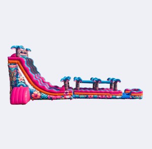 Toboggan aquatique gonflable tropical Tiki commercial à 2 voies avec glissière aquatique, toboggan aquatique géant gonflable pour adultes et enfants - Product Image 3