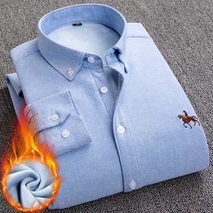Chemises décontractées <span class=keywords><strong>pour</strong></span> hommes en coton 100% de haute qualité, anti-boulochage, grandes tailles, automne-hiver, Oxford, chaudes, avec logo brodé, vente en gros - Product Image 3