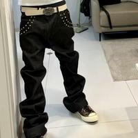 Jeans baggy vintage personnalisés de qualité supérieure, coupe large, pour homme, en denim décontracté