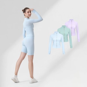 Veste de yoga respirante en nylon/élasthanne <span class=keywords><strong>Lulus</strong></span> Signature, coupe ajustée, col montant, taille plus, haut de gamme pour femmes - Product Image 3