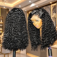 Peluca de Cabello Humano Natural con Corte Pixie, Sin Pegamento, Rizada Corta, con Frente de Encaje HD, Pre-Desplumada, Línea de Cabello Natural para Mujeres Negras