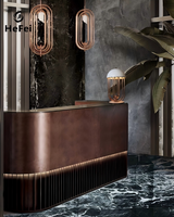 Comptoir de bar modulaire en métal |   Zone de réception en acier inoxydable |   Conception personnalisée