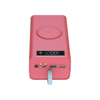 Dernier design, 12 packs de batteries 18650, boîtier de batterie externe 15W (sans batterie) avec écran LCD, charge sans fil et micro USB