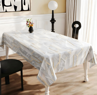 Nappe élégante de luxe en PVC de qualité alimentaire, motif chevrons gris marbré, personnalisable, imperméable, pour intérieur