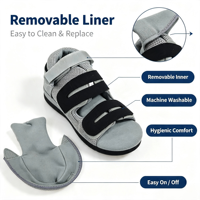 Chaussure respirante de décompression de l'avant-pied avec protection d'orteil amovible, maille 3D aérée, Velcro, cale en TPR, pour la récupération des hallux valgus et des douleurs plantaires