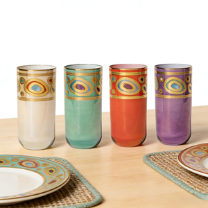 SNW Custom senza piombo cristallo calice di vino tazze di oro martellato bordo oro vino rosso Highball bicchiere tazza di whisky - Product Image 1