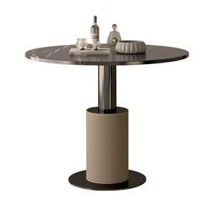 <span class=keywords><strong>Table</strong></span> et chaises rondes en acier, style luxe léger, pour la négociation commerciale, combinaison pour hall d'hôtel, restaurant, usage domestique - Product Image 6