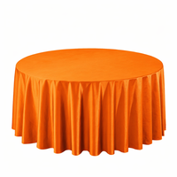 Nappe ronde élégante de haute qualité de 132 pouces en satin Lamour, couleur ivoire