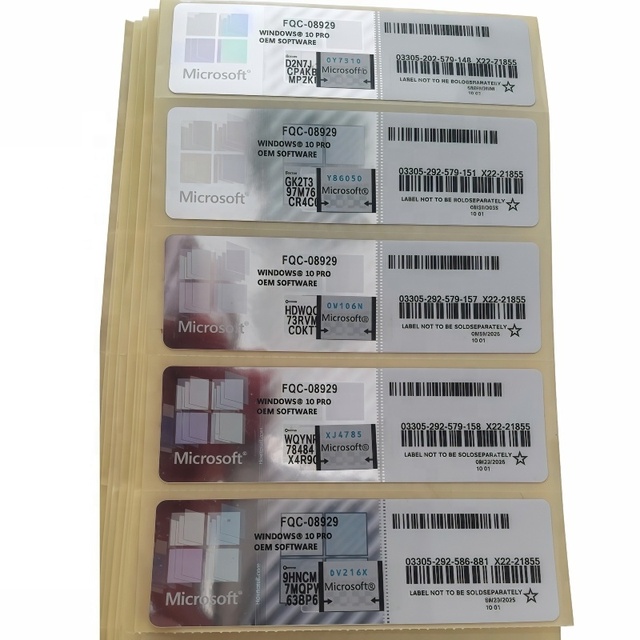 Windows 10 Pro OEM COA Sticker Label Online Activation Win 10 Professional KEY License Physical in Stock Fedex/DHL/UPS Free Ship