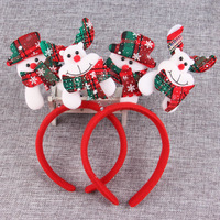 Serre-têtes de Noël Père Noël Bonhomme de neige Élan avec bois de cerf et clochettes, Décorations de Noël, Décorations de fête