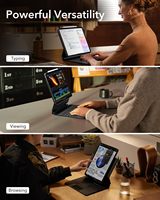 Étui pour iPad Pro 13 pouces avec clavier (M5/M4 2025/2024) Support magnétique facile à installer Modes portrait/surélevé Démontable Rebond 360 Vente en gros OEM/ODM/Marque privée