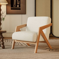 Fauteuil en bois massif, style moderne, de haute qualité, pour salon, chambre ou hôtel